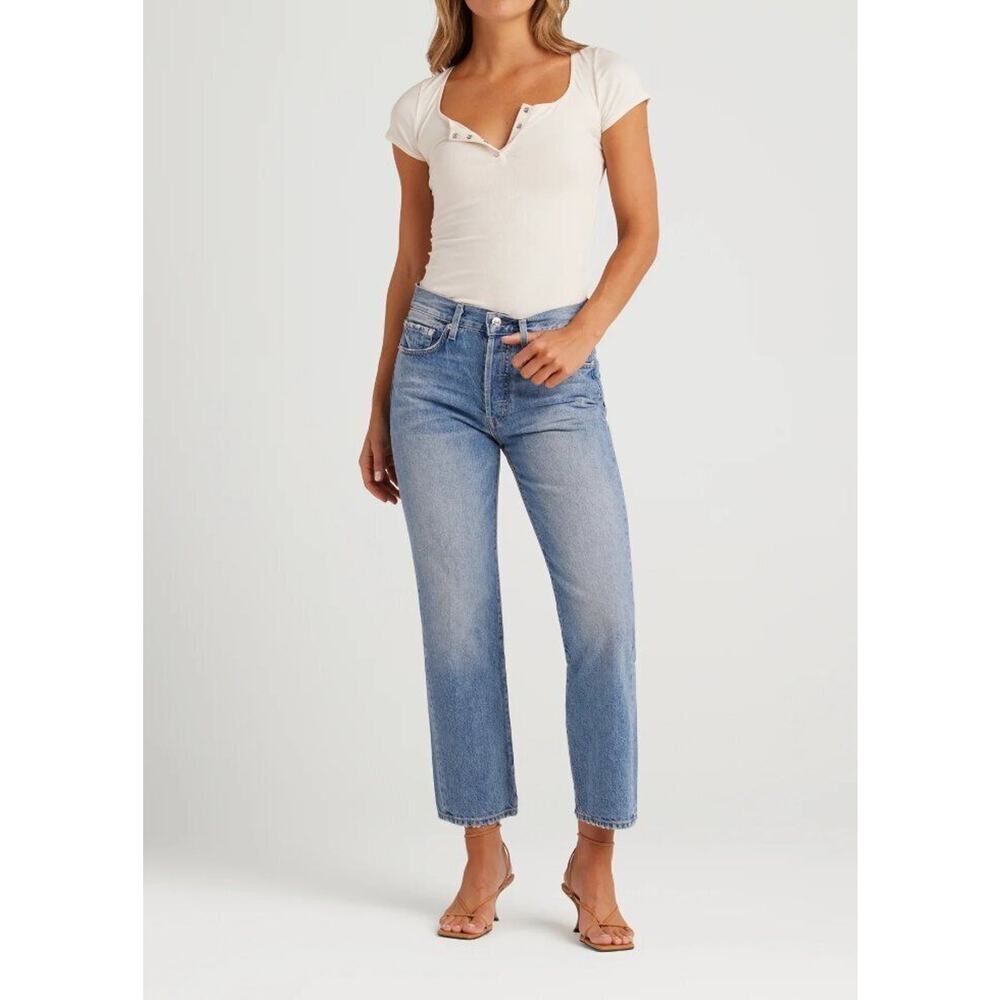 Edwin Kali Ankle 90's Boyfriend Jeans in Double Cross Blue 32 NEW